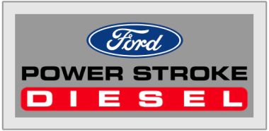 A Ford logo with "Power Stroke Diesel" written at the bottom